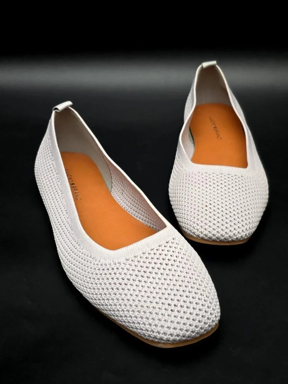 Lucky Brand Daneric Gray Slip on Ballet Flats Casual Knit Shoes Women's 8.5M